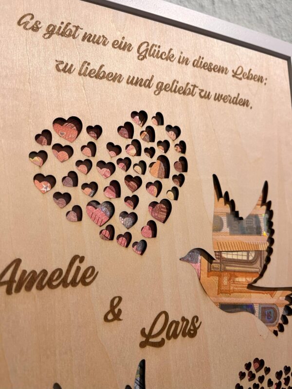 Personalisertes Geldgeschenk Bilderrahmen Hochzeit 20x30cm – Bild 3