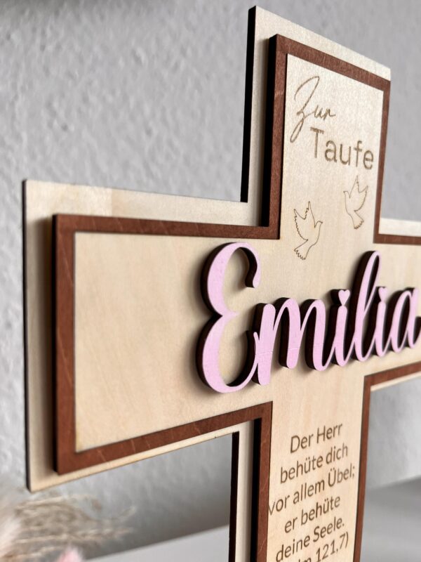 TAUFKREUZ personalisiert, handgefertigt 18x24x1cm inkl. Ständer – Bild 3