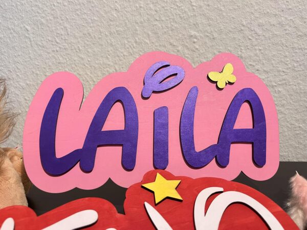 Buntes personalisiertes Namensschild für Kinderzimmer - Farben wählbar - 28x14cm – Bild 2