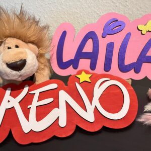 Buntes personalisiertes Namensschild für Kinderzimmer - Farben wählbar - 28x14cm