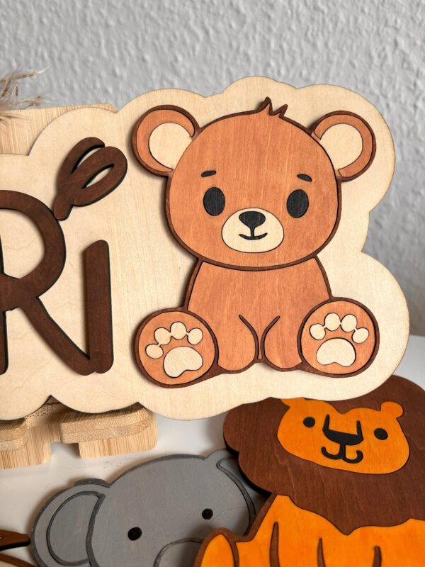 Personalisiertes Namensschild aus Holz | Türschild mit Wunschname & Motiv – Bild 7