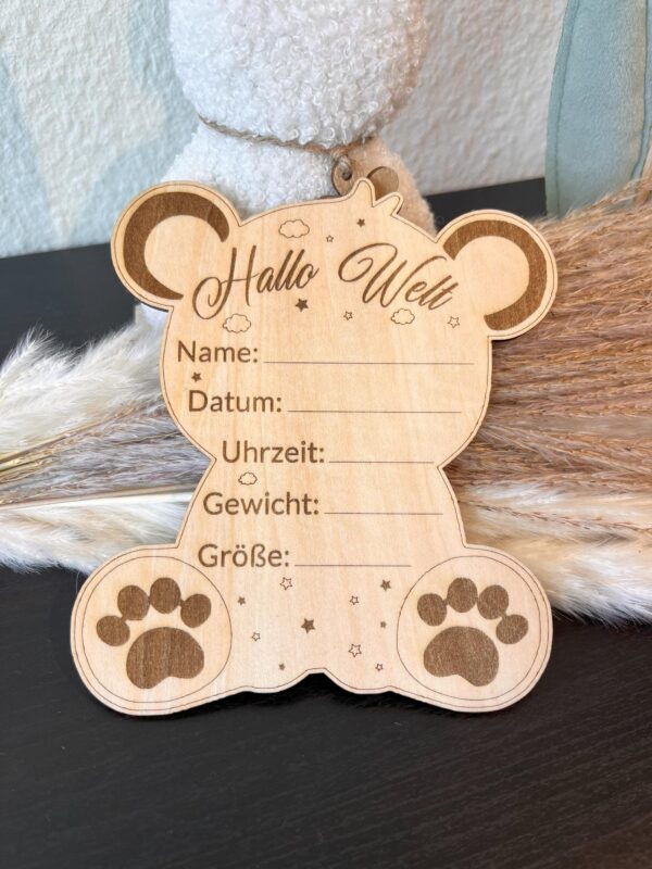 HALLO WELT TEDDY Willkommensschild - versch. Größen und Motive